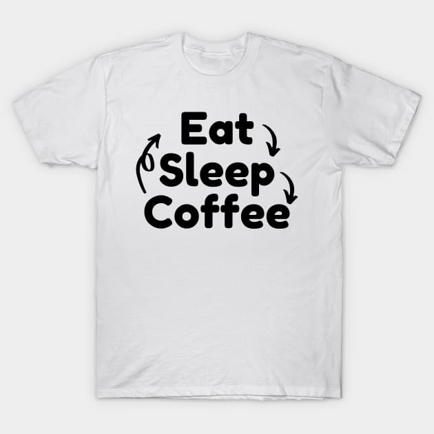 Eat Sleep Coffee Repeat. Funny Coffee Lover Gift T-Shirt by That Cheeky Tee